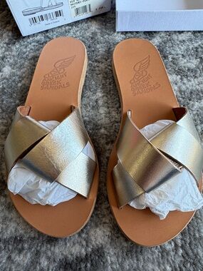 Ancient Greek Sandals - Platinum - New never worn, includes box OBO